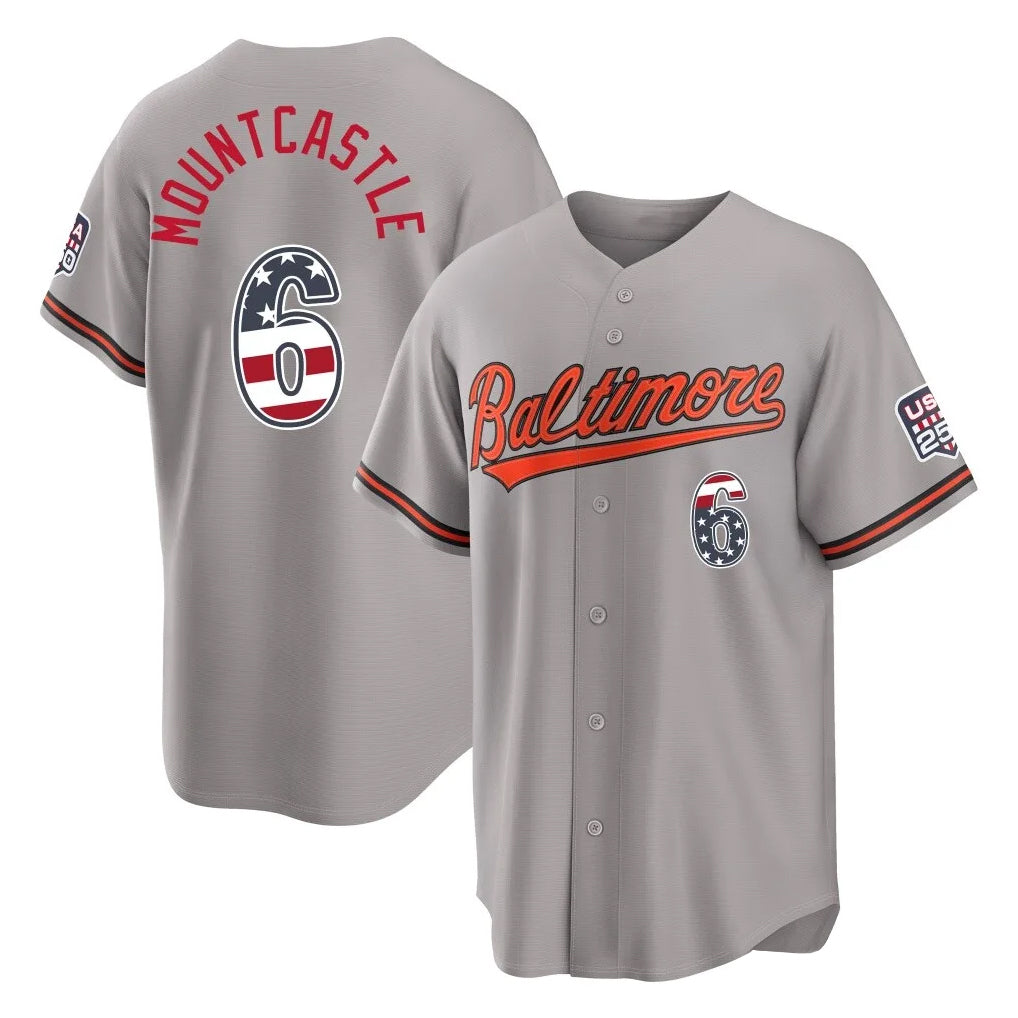 Baltimore Orioles #6 Ryan Mountcastle Player Gray Jereymy USA 250 Fourth of July Home Game Stitched Jerseys