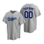 Custom Los Angeles Dodgers Gray Jereymy Stitched Cool Base Jersey