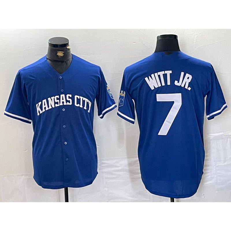 Kansas City Royals #7 Bobby Witt Jr Blue Jereymy Cool Base Stitched Jersey