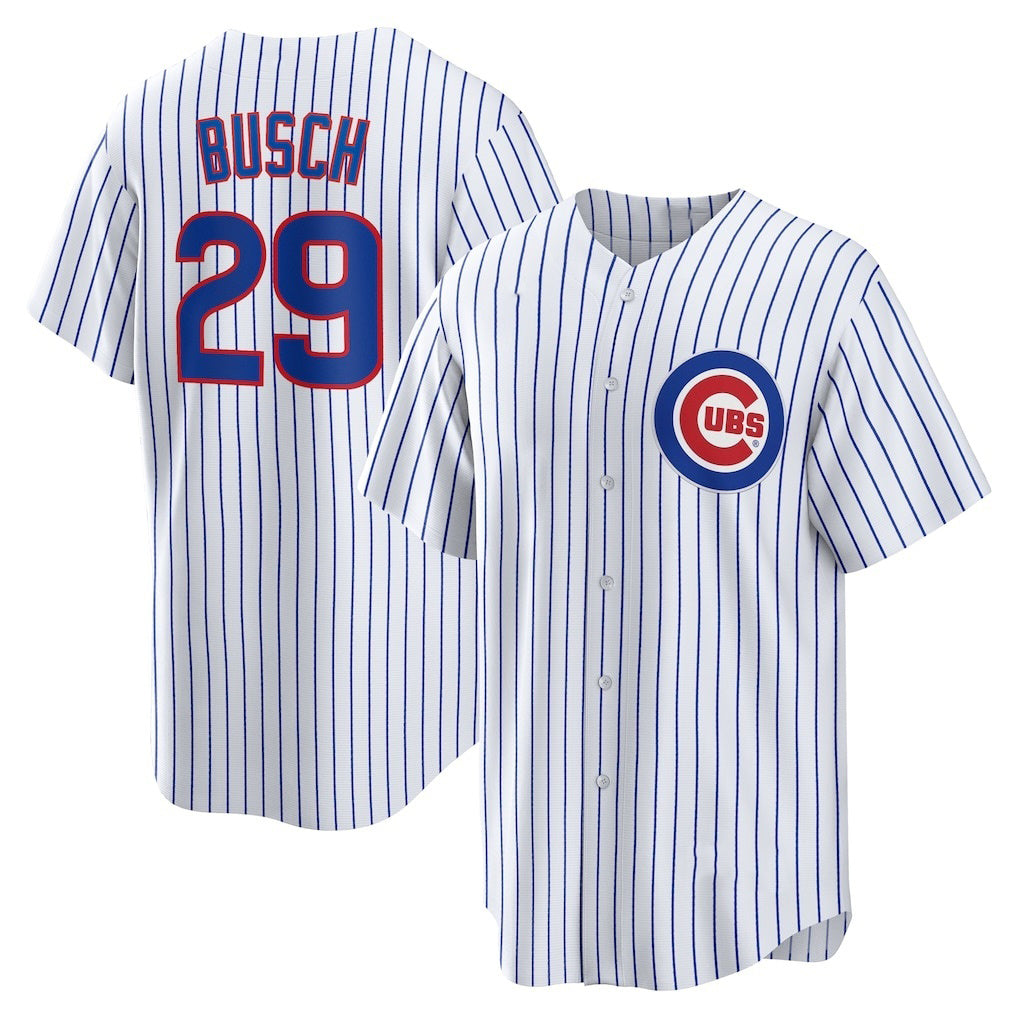 Chicago Cubs #29 Michael Busch White Jereymy Home Replica Jersey