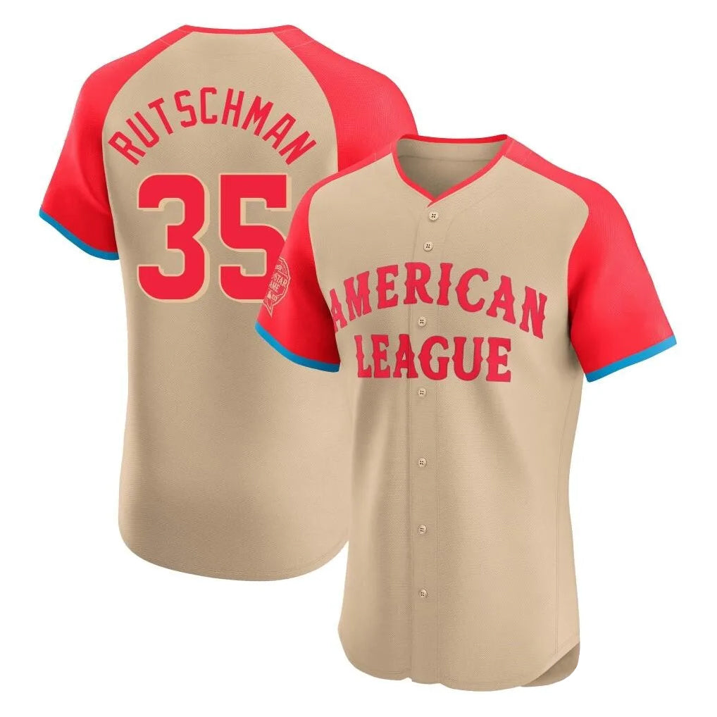 Baltimore Orioles #35 Adley Rutschman Player Cream Jereymy American League All-Star Limited Elite Home Game Stitched Jerseys
