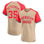 Baltimore Orioles #35 Adley Rutschman Player Cream Jereymy American League All-Star Limited Elite Home Game Stitched Jerseys