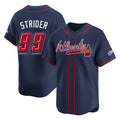 Atlanta Braves #99 Spencer Strider Player Navy Jereymy 2025 Speedway Classic Home Game Stitched Jerseys