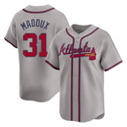 Atlanta Braves #31 Greg Maddux Player Gray Jereymy Limited Home Game Stitched Jerseys