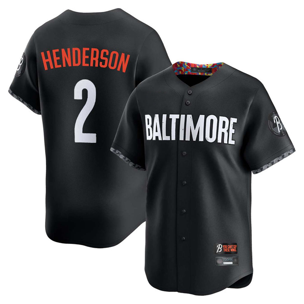 Baltimore Orioles #2 Gunnar Henderson Player Black Jereymy City Connect Limited Home Game Stitched Jerseys