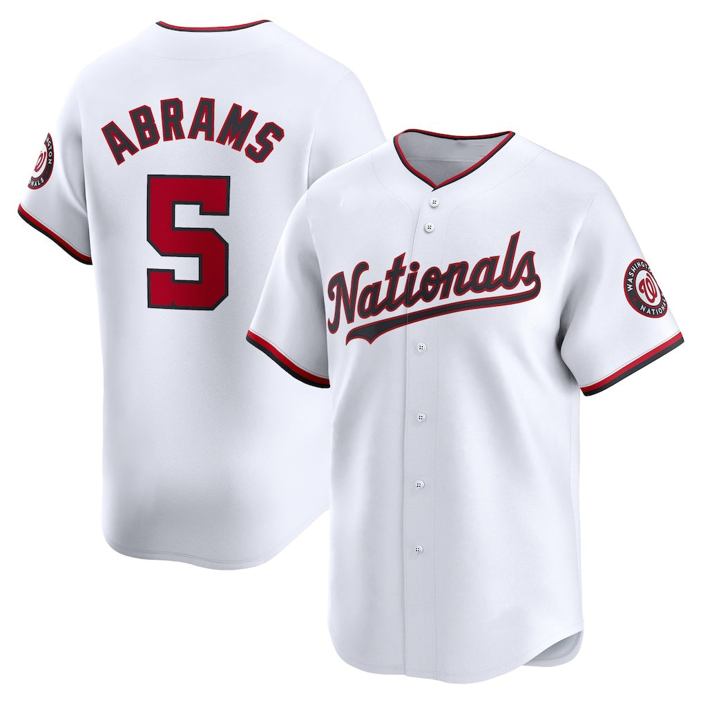 Washington Nationals #5 CJ Abrams White Jereymy Home Limited Player Jersey