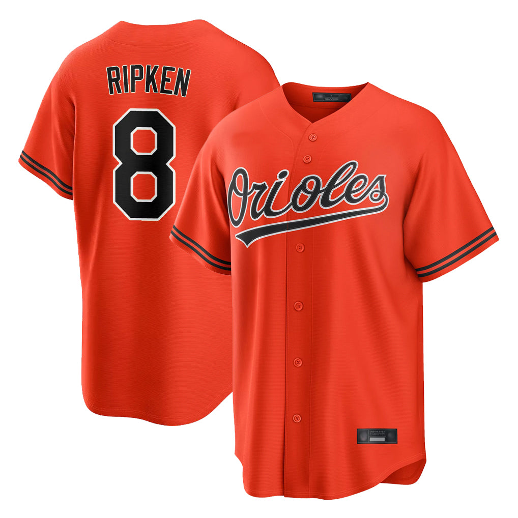 Baltimore Orioles #8 Cal Ripken Player Orange Jereymy Home Game Stitched Jerseys