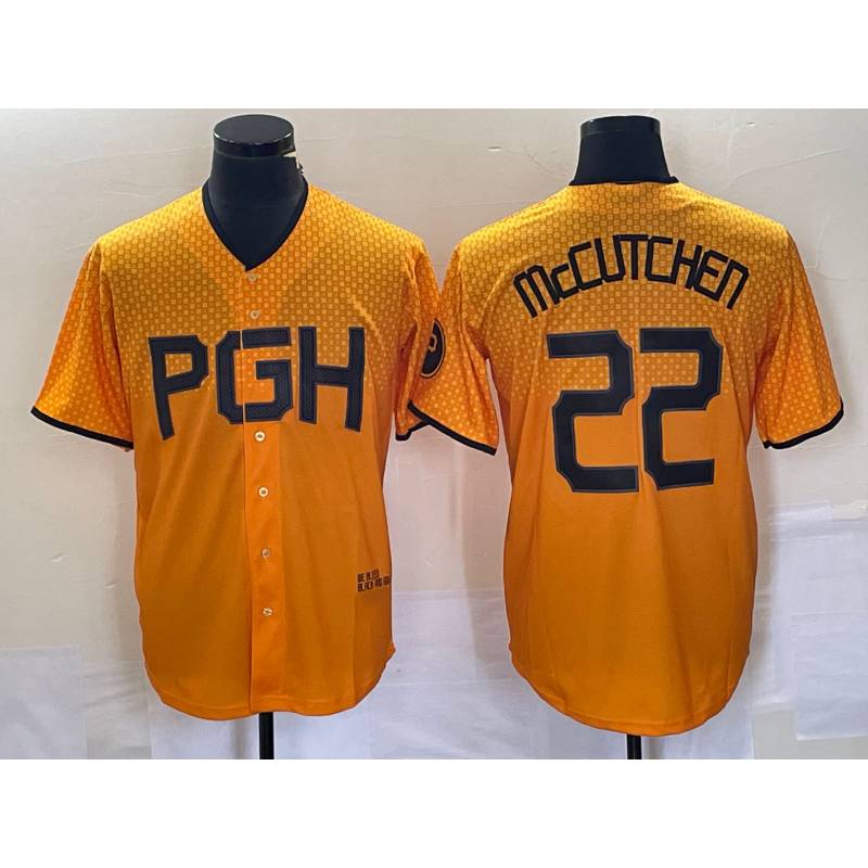 Pittsburgh Pirates #22 Andrew McCutchen Gold Jereymy 2023 City Connect Stitched Jersey