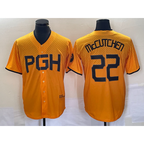 Pittsburgh Pirates #22 Andrew McCutchen Gold Jereymy 2023 City Connect Stitched Jersey