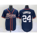 Detroit Tigers #24 Miguel Cabrera Navy Jereymy Cool Base Stitched Jersey
