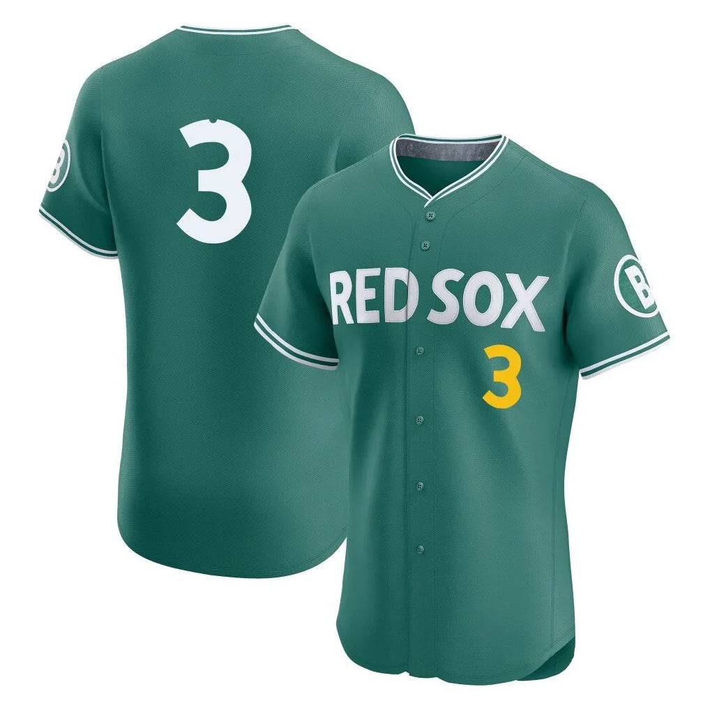 Boston Red Sox #3 Ceddanne Rafaela Player Green Jereymy City Connect Limited Elite Home Game Stitched Jerseys1