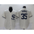 Chicago White Sox #35 Frank Thomas 2021 Cream Navy Jereymy Field of Dreams Name Flex Base Stitched Jersey