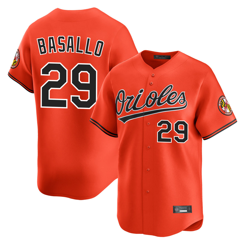 Baltimore Orioles #29 Samuel Basallo Player Orange Jereymy Limited Home Game Stitched Jerseys