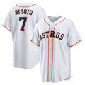 Houston Astros #7 Craig Biggio White Jereymy Home Retired Player Replica Jersey