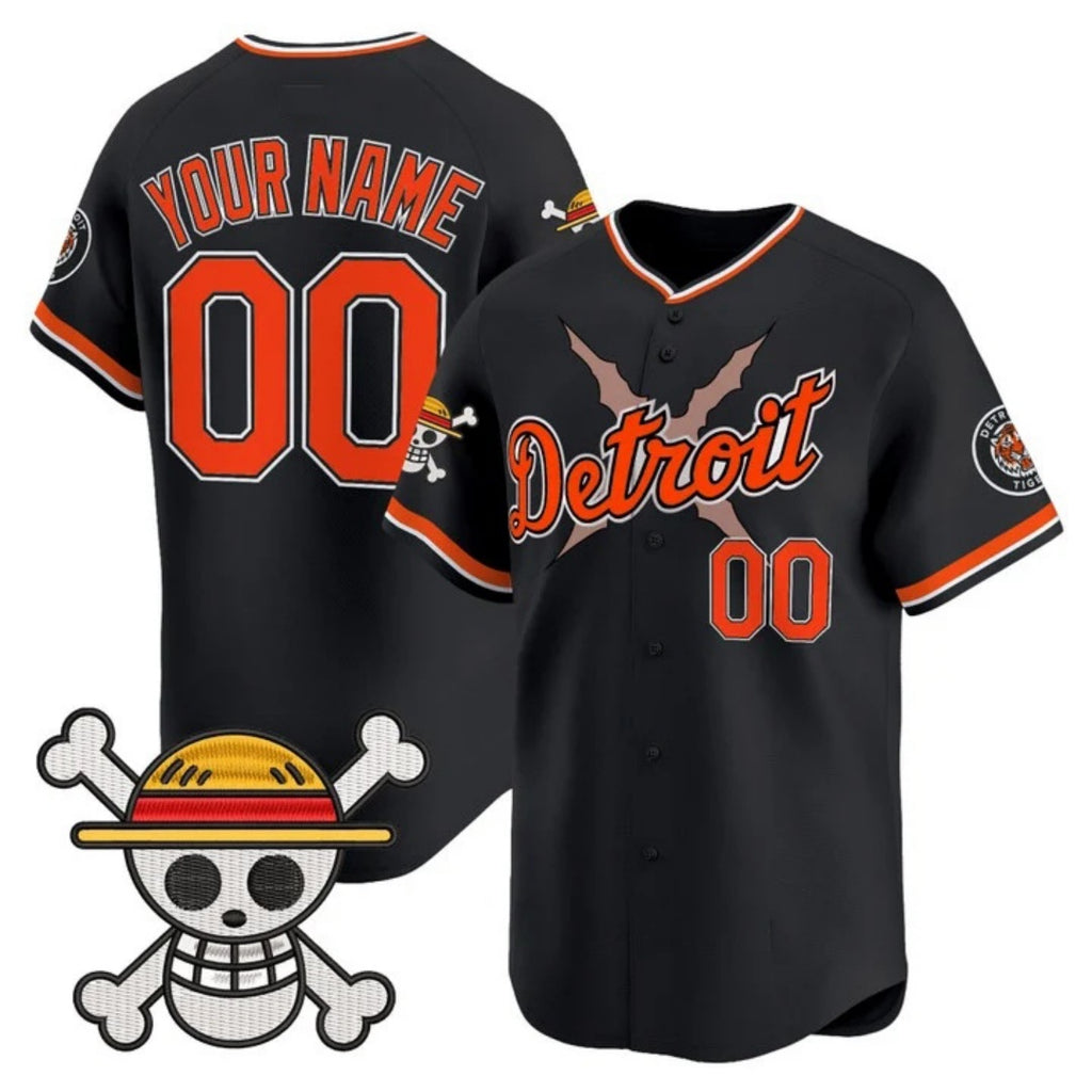 Custom Detroit Tigers x One Piece Black Jereymy Vapor Premier Limited Jersey - Stitched
