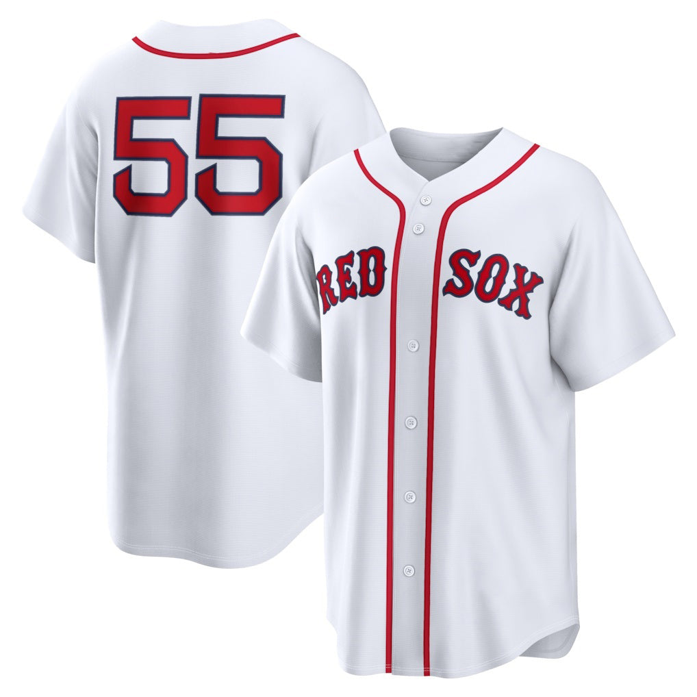 Boston Red Sox #55 Ranger Su¨¢rez White Jereymy Home Replica Jersey