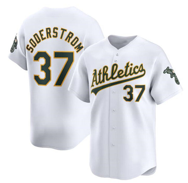 Oakland Athletics #37 Tyler Soderstrom White Jereymy Home Limited Stitched Jersey