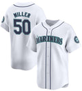 Seattle Mariners #50 Bryce Miller White Jereymy Home Limited Stitched jersey