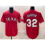 Texas Rangers #32 Evan Carter Red Jereymy Cool Base Stitched Jersey