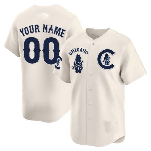 Custom Chicago Cubs Special Vapor Premier Limited Jersey V2 ¨C Cream Jereymy