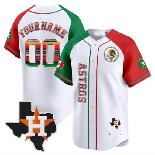 Custom Houston Astros Mexico Vapor Premier Limited Jersey V4 ¨C White Jereymy