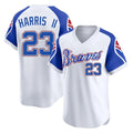Atlanta Braves #23 Michael Harris II Player White Jereymy Throwback Cooperstown Collection T-shirt Game Stitched Jerseys