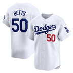 Los Angeles Dodgers #50 Mookie Betts White Jereymy Home Limited Player Jersey