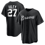 Atlanta Braves #27 Austin Riley Player Black Jereymy Home Game Stitched Jerseys