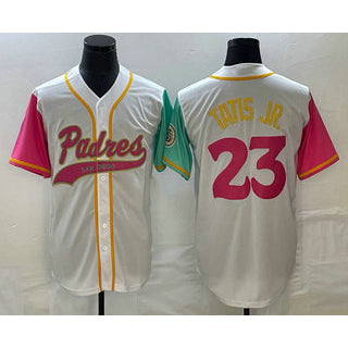 San Diego Padres #23 Fernando Tatis Jr White Jereymy NEW 2023 City Connect Cool Base Stitched Jersey 3