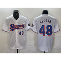 Texas Rangers #48 Jacob deGrom Number White Jereymy 2024 Gold Collection Limited Cool Base Jersey 2