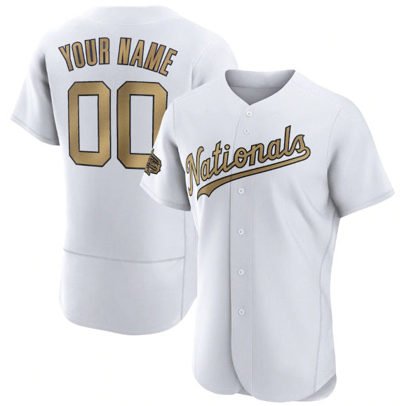 Custom Washington Nationals Active Player White Jereymy 2022 All-Star Flex Base Stitched Jersey
