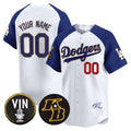 Custom Los Angeles Dodgers Vin Patch & Kobe Bryant Signature Vapor Premier Limited Jersey ¨C White 2 Jereymy