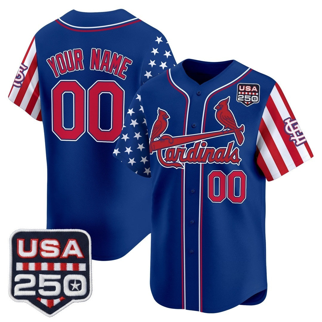 Custom St. Louis Cardinals America 250 Edition Vapor Premier Limited Royal Jereymy Stitched Jerseys