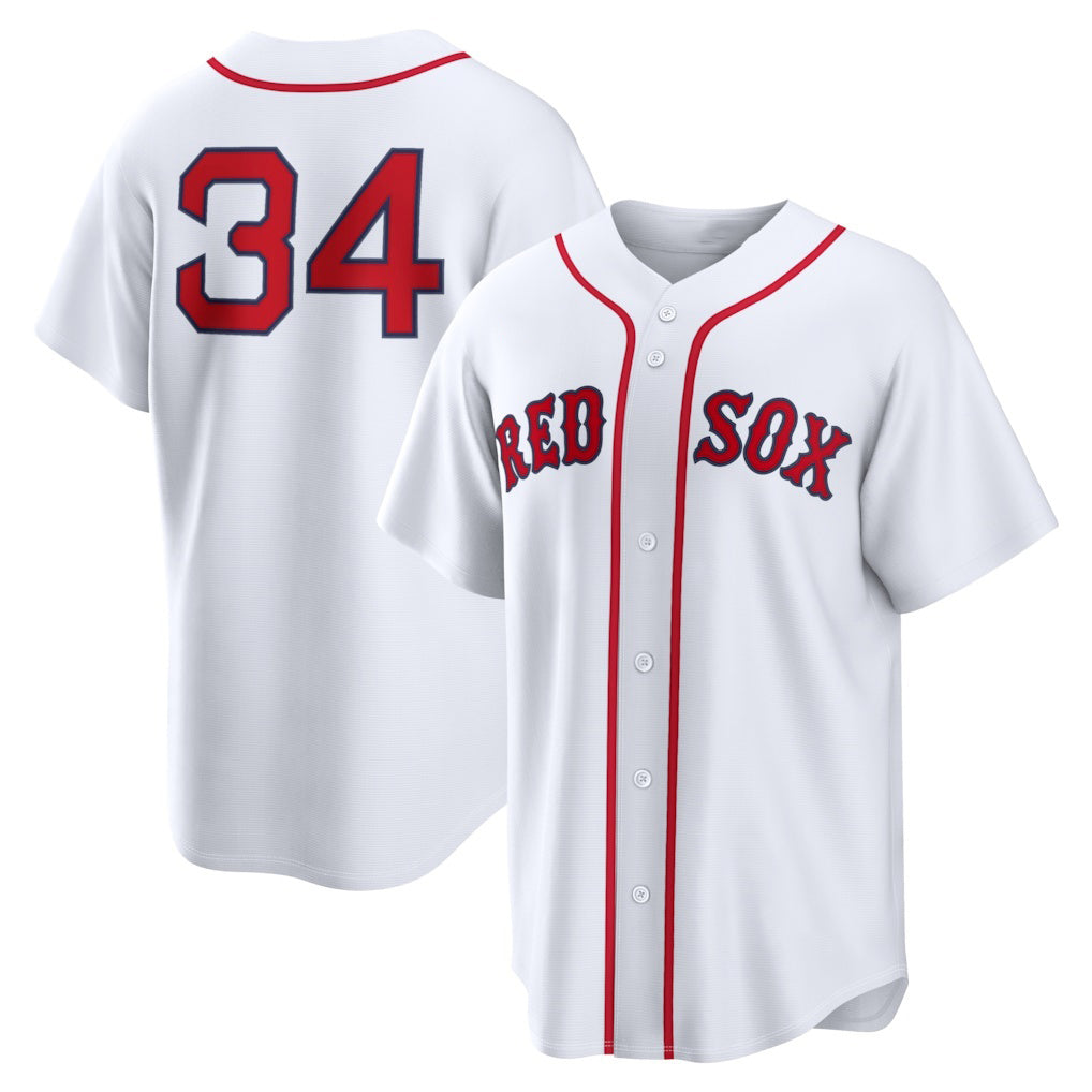 Boston Red Sox #34 David Ortiz White Jereymy Home Replica Jersey