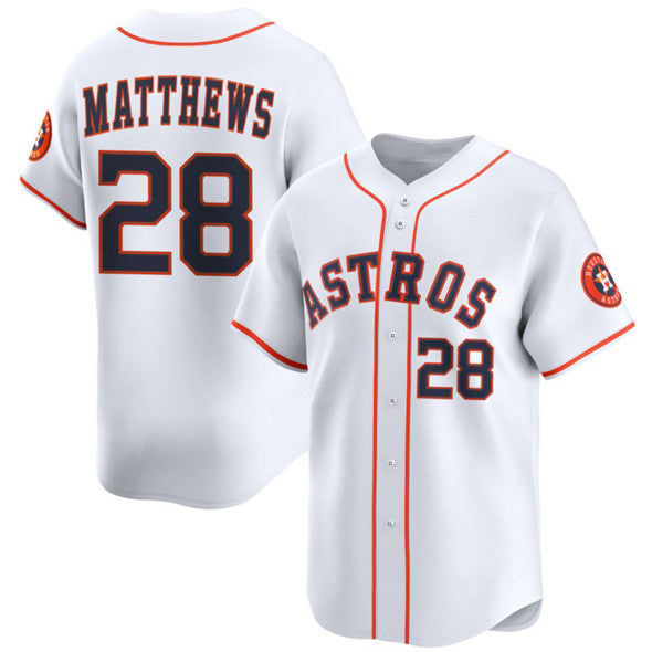 Houston Astros #28 Brice Matthews White Jereymy 2025 Home Limited Stitched Jersey