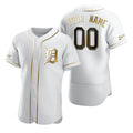 Custom Detroit Tigers White Jereymy Stitched Flex Base Golden Edition Jersey