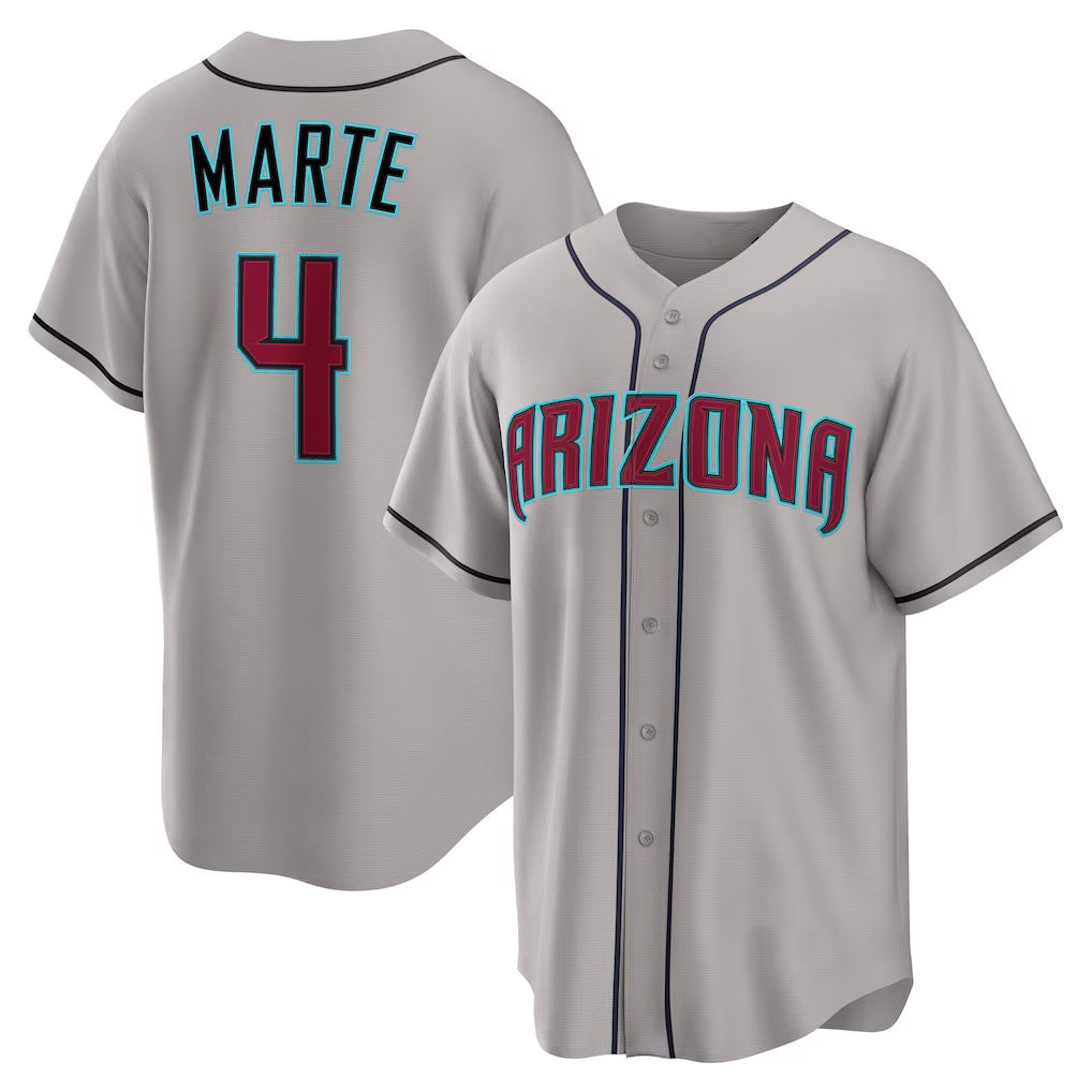 Arizona Diamondbacks #4 Ketel Marte Gray Jereymy Road Replica Jersey
