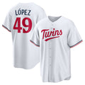 Minnesota Twins #49 Pablo L¨®pez White Jereymy Home Replica Player Jersey