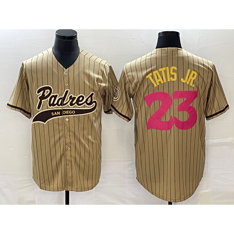 San Diego Padres #23 Fernando Tatis Jr Tan Jereymy NEW 2023 City Connect Cool Base Stitched Jersey 2
