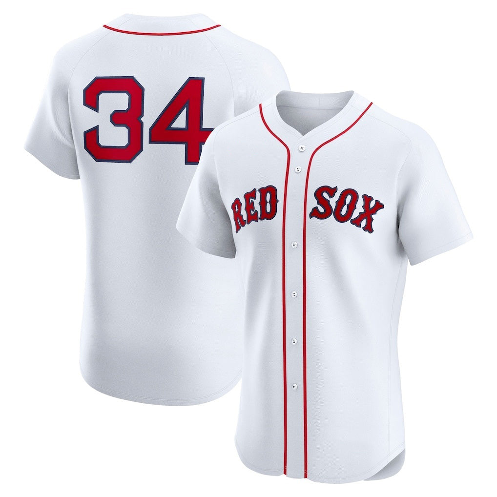 Boston Red Sox #34 David Ortiz White Jereymy Home Elite Jersey