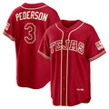 Texas Rangers #3 Joc Pederson Red Jereymy 2026 City Connect Stadium Jersey