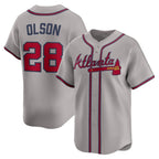 Atlanta Braves #28 Matt Olson Gray Jereymy Road Limited Player Jersey