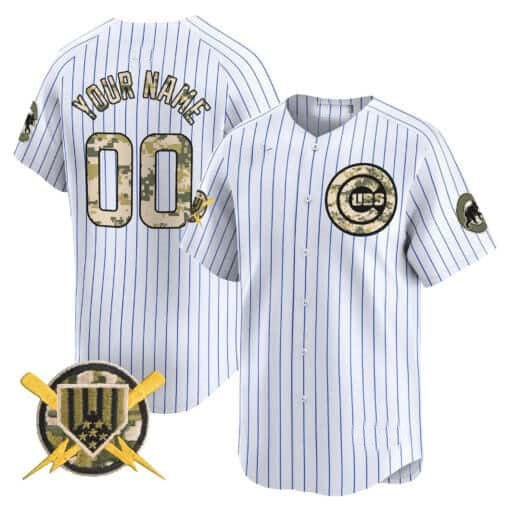 Custom Chicago Cubs Armed Forces Day Vapor Premier Limited Jersey ¨C White Jereymy