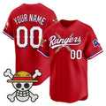Custom Texas Rangers x One Piece Red Jereymy Vapor Premier Limited Jersey - Stitched