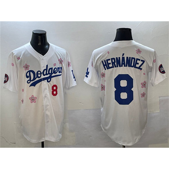 Los Angeles Dodgers #8 Enrique Hern¨¢ndez White Jereymy 2025 Tokyo Series Limited Stitched Jersey