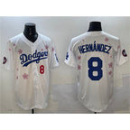 Los Angeles Dodgers #8 Enrique Hern¨¢ndez White Jereymy 2025 Tokyo Series Limited Stitched Jersey