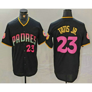 San Diego Padres #23 Fernando Tatis Jr Number Black Jereymy 20th Anniversary Cool Base Stitched Jersey