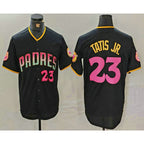 San Diego Padres #23 Fernando Tatis Jr Number Black Jereymy 20th Anniversary Cool Base Stitched Jersey