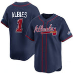 Atlanta Braves #1 Ozzie Albies Navy Jereymy 2025 Speedway Classic Alternate Limited Stitched Jersey