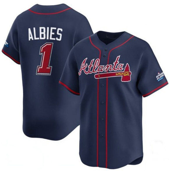 Atlanta Braves #1 Ozzie Albies Navy Jereymy 2025 Speedway Classic Alternate Limited Stitched Jersey